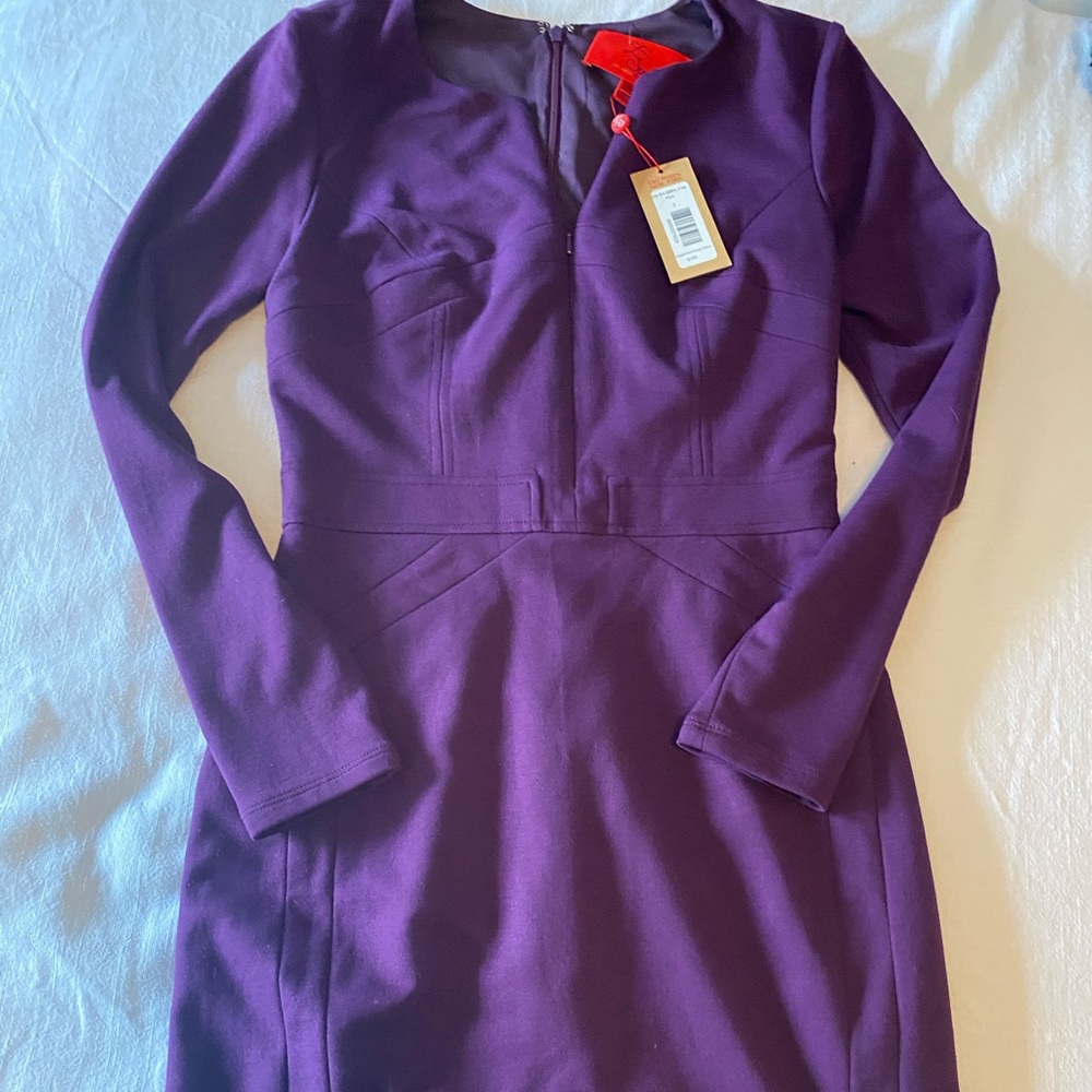 Zac Posen purple dress long sleeve